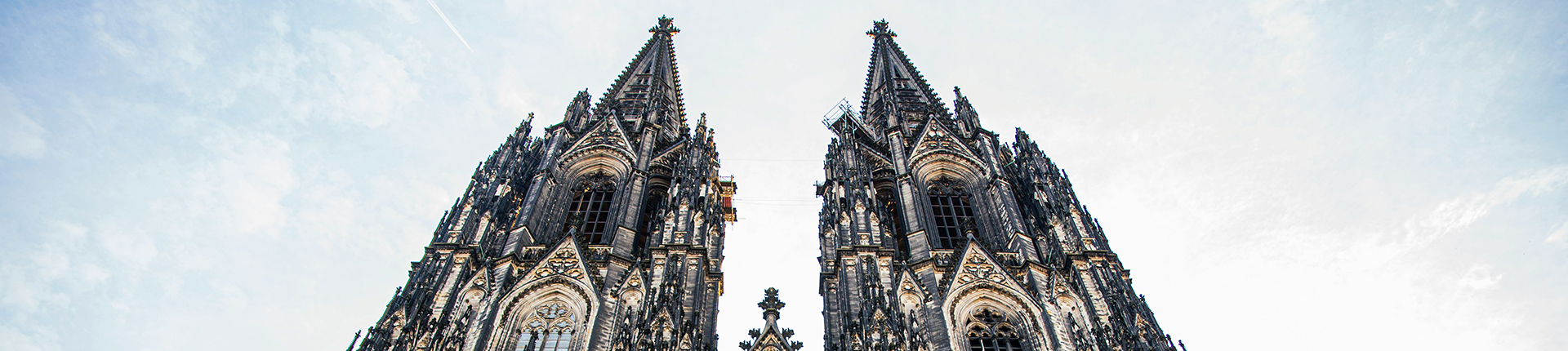 View looking up at Cologne Cathedral in Germany