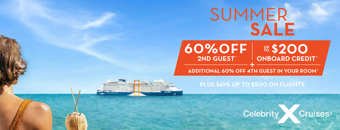 Celebrity Cruises | 60% off Second Guest plus $200 Onboard Credit