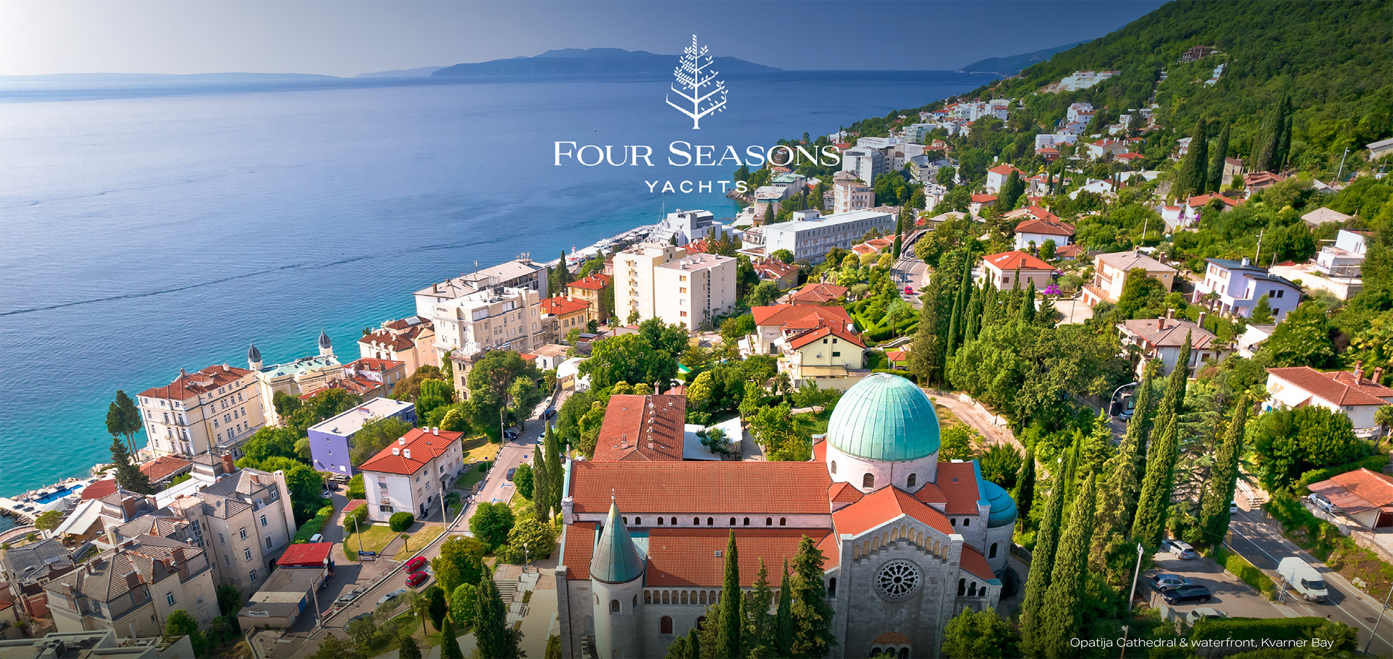 Opatija Cathedral & waterfront, Kvarner Bay