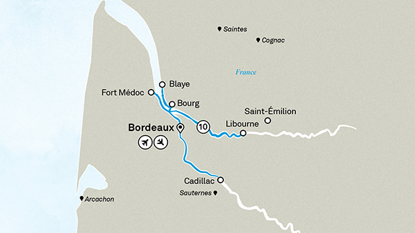 Beautiful Bordeaux itinerary map