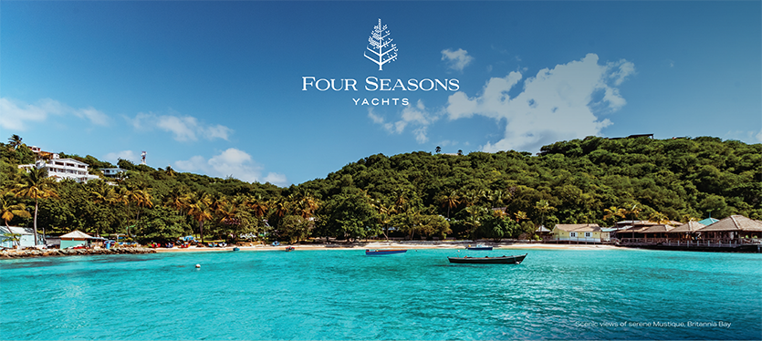 Scenic views of serene Mustique, Britannia Bay