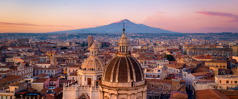 Sicily skyline at sunset