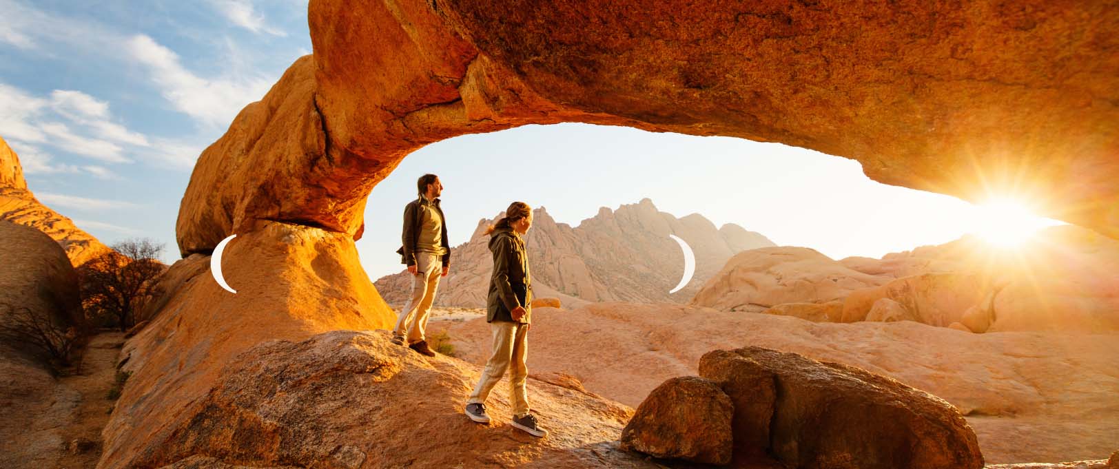 Couple hiking Joshua Tree